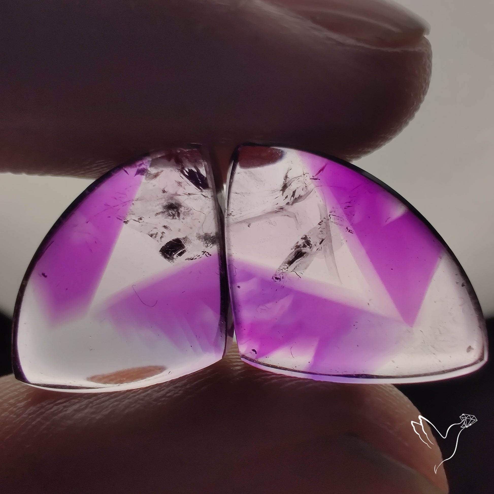 Trapiche Amethyst Pair