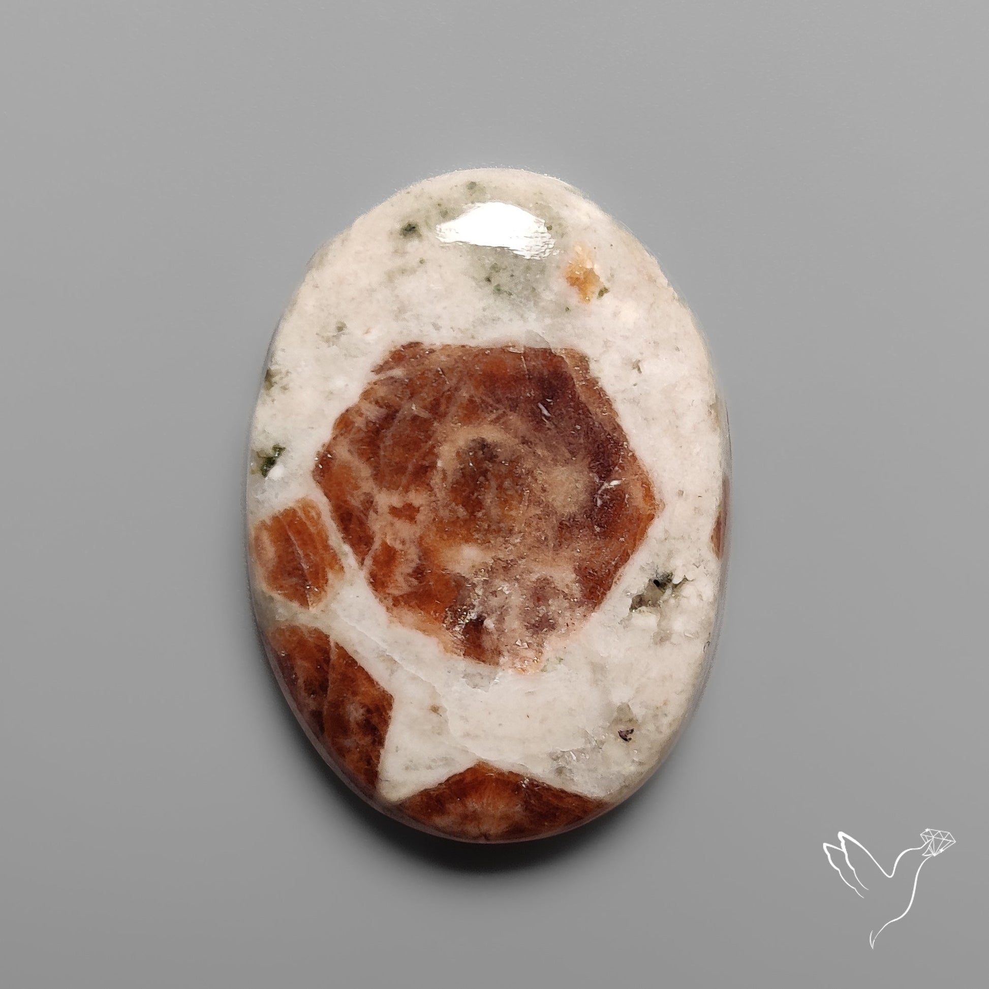 Garnet In Limestone Cabochon