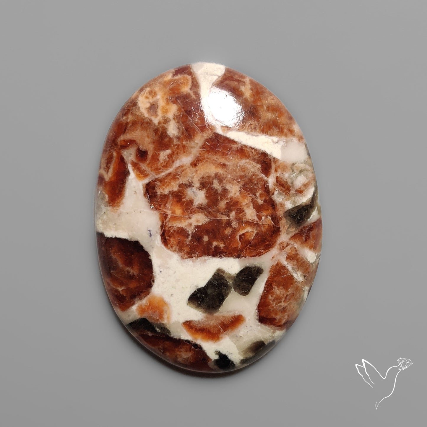 Garnet In Limestone Cabochon