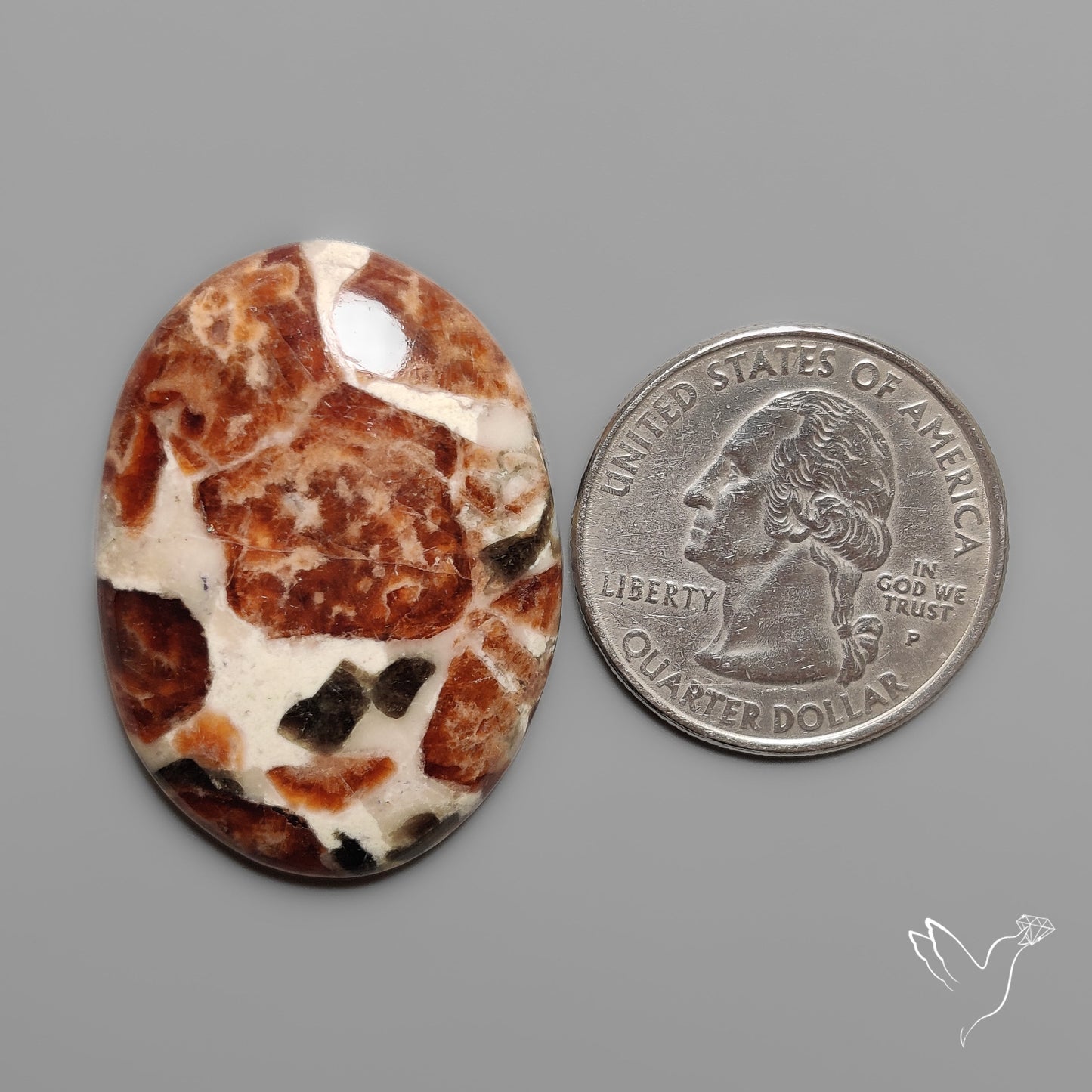 Garnet In Limestone Cabochon