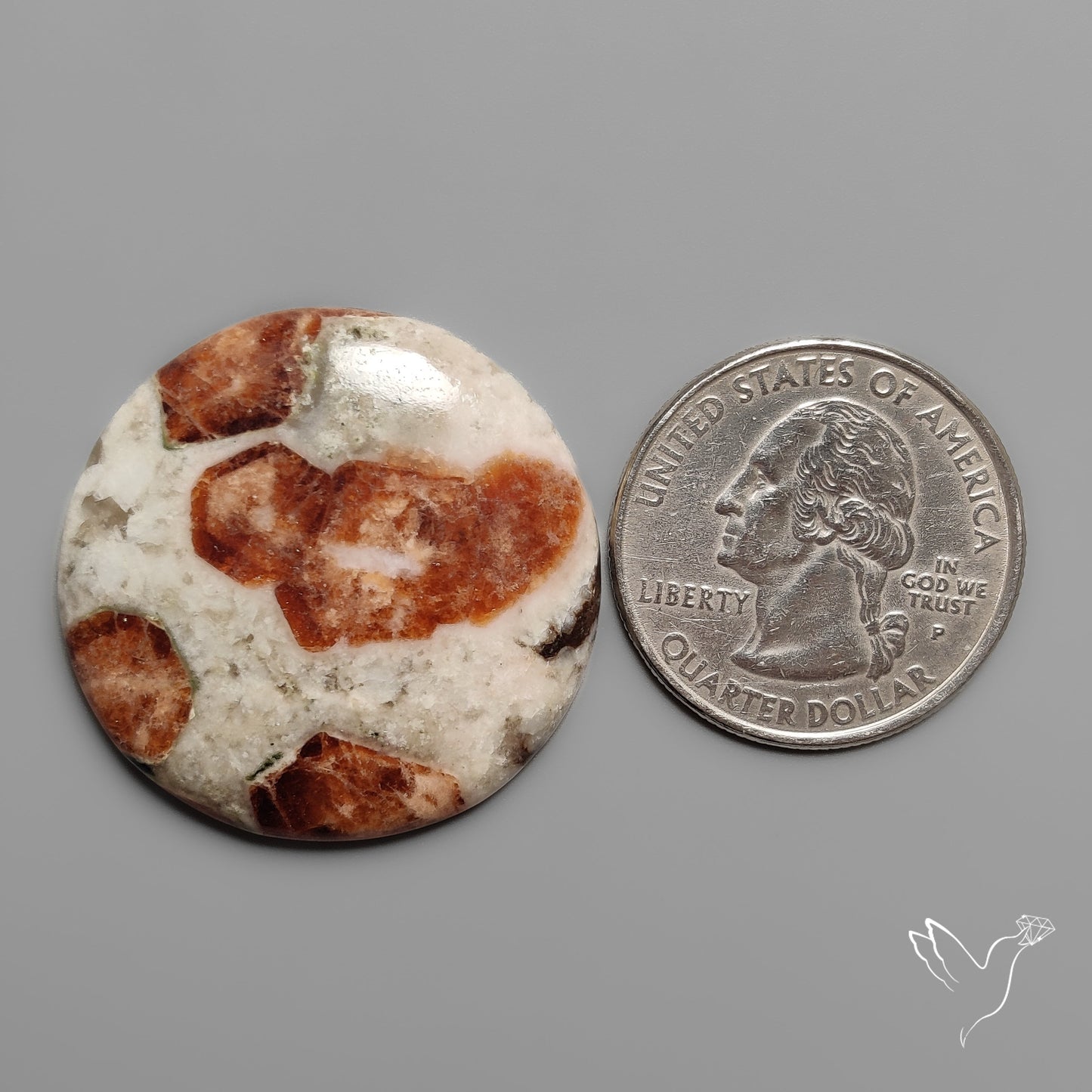 Garnet In Limestone Cabochon