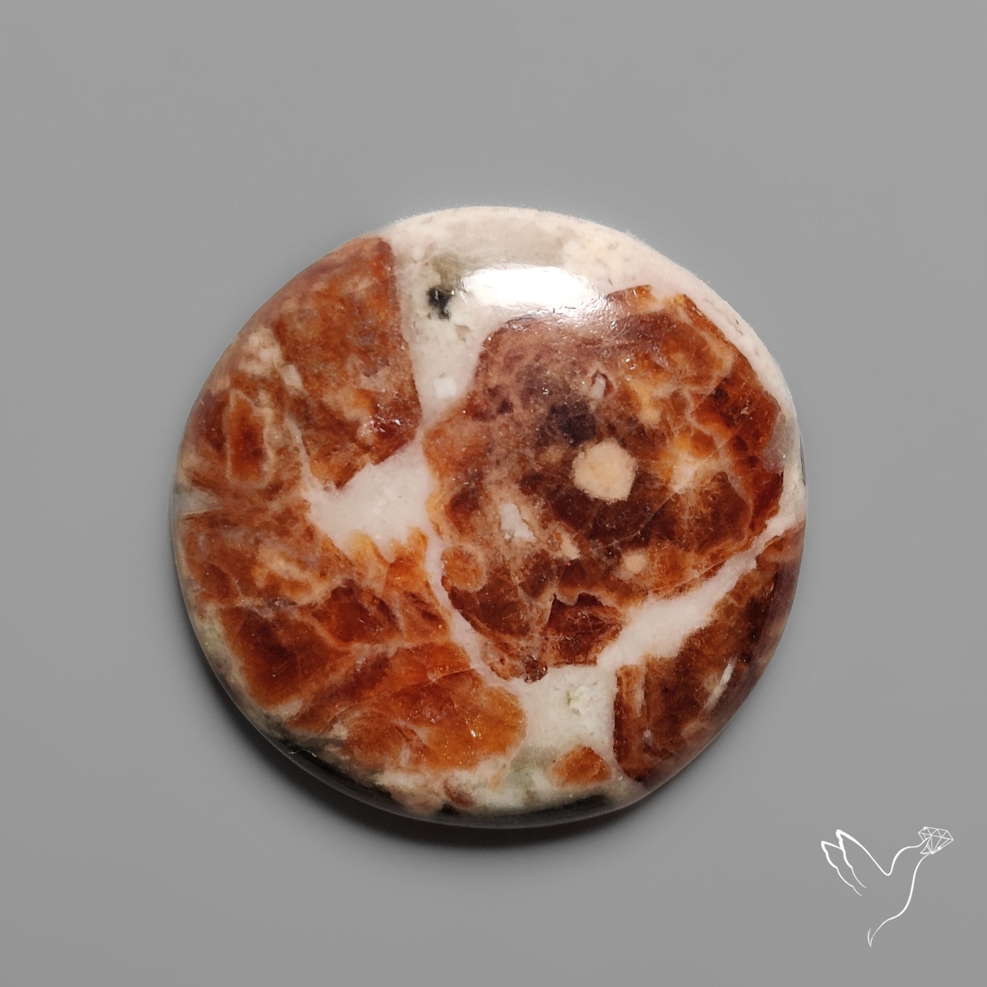 Garnet In Limestone Cabochon
