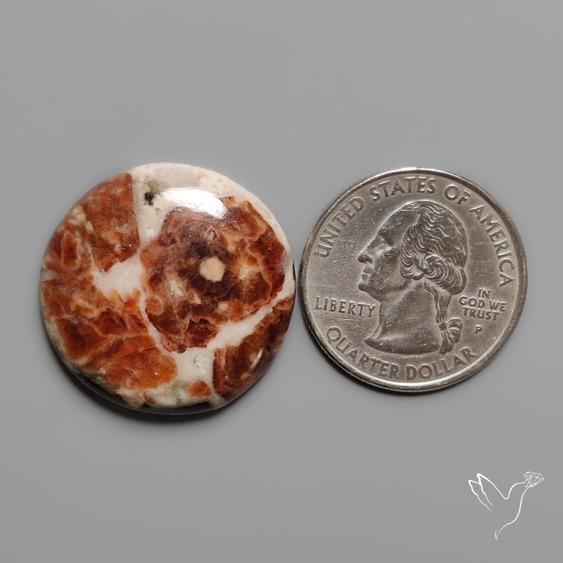 Garnet In Limestone Cabochon
