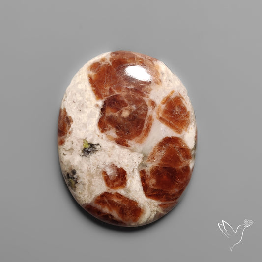 Garnet In Limestone Cabochon