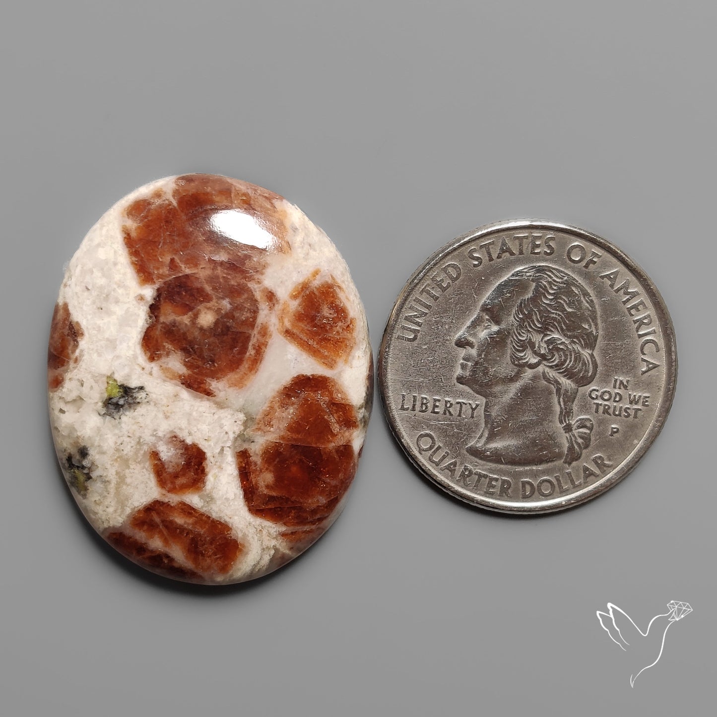 Garnet In Limestone Cabochon