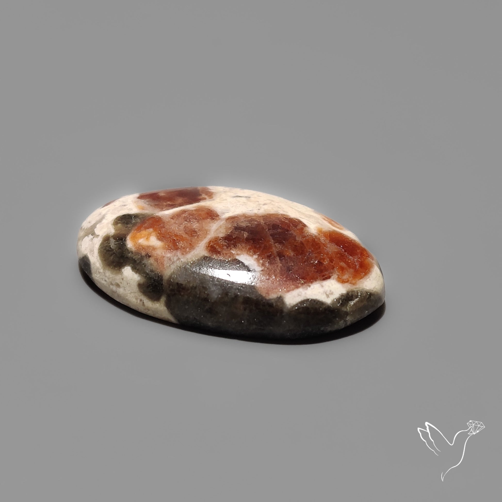 Garnet In Limestone Cabochon