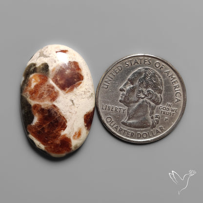 Garnet In Limestone Cabochon