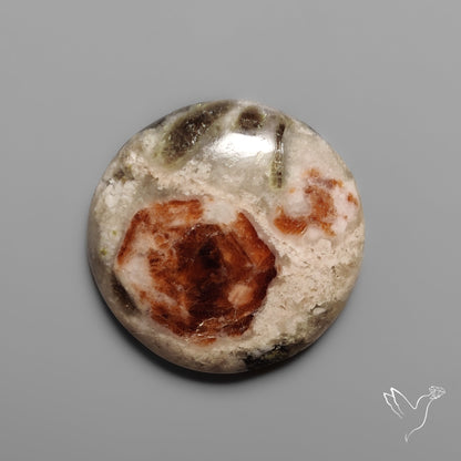 Garnet In Limestone Cabochon