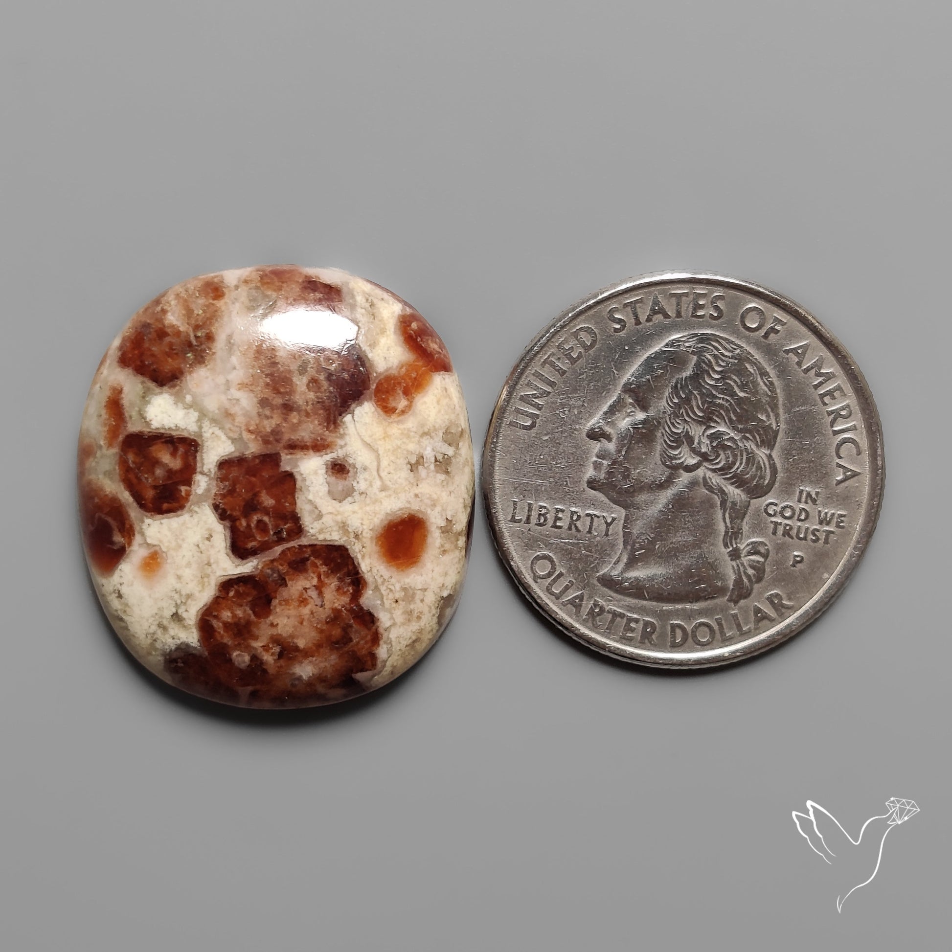 Garnet In Limestone Cabochon
