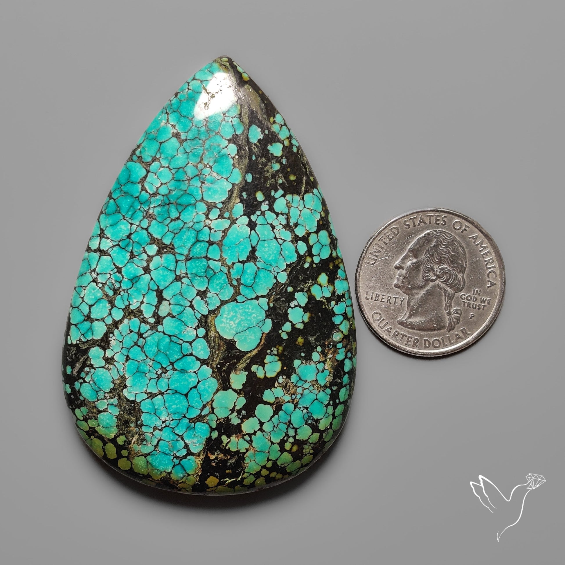 Rare Large Hubei Turquoise Cabochon