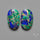 Compressed Azurite Malachite Mohave Cabochons Pair