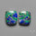 Compressed Azurite Malachite Mohave Cabochons Pair