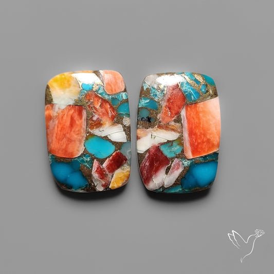 Spiny Oyster Mohave Turquoise Pair