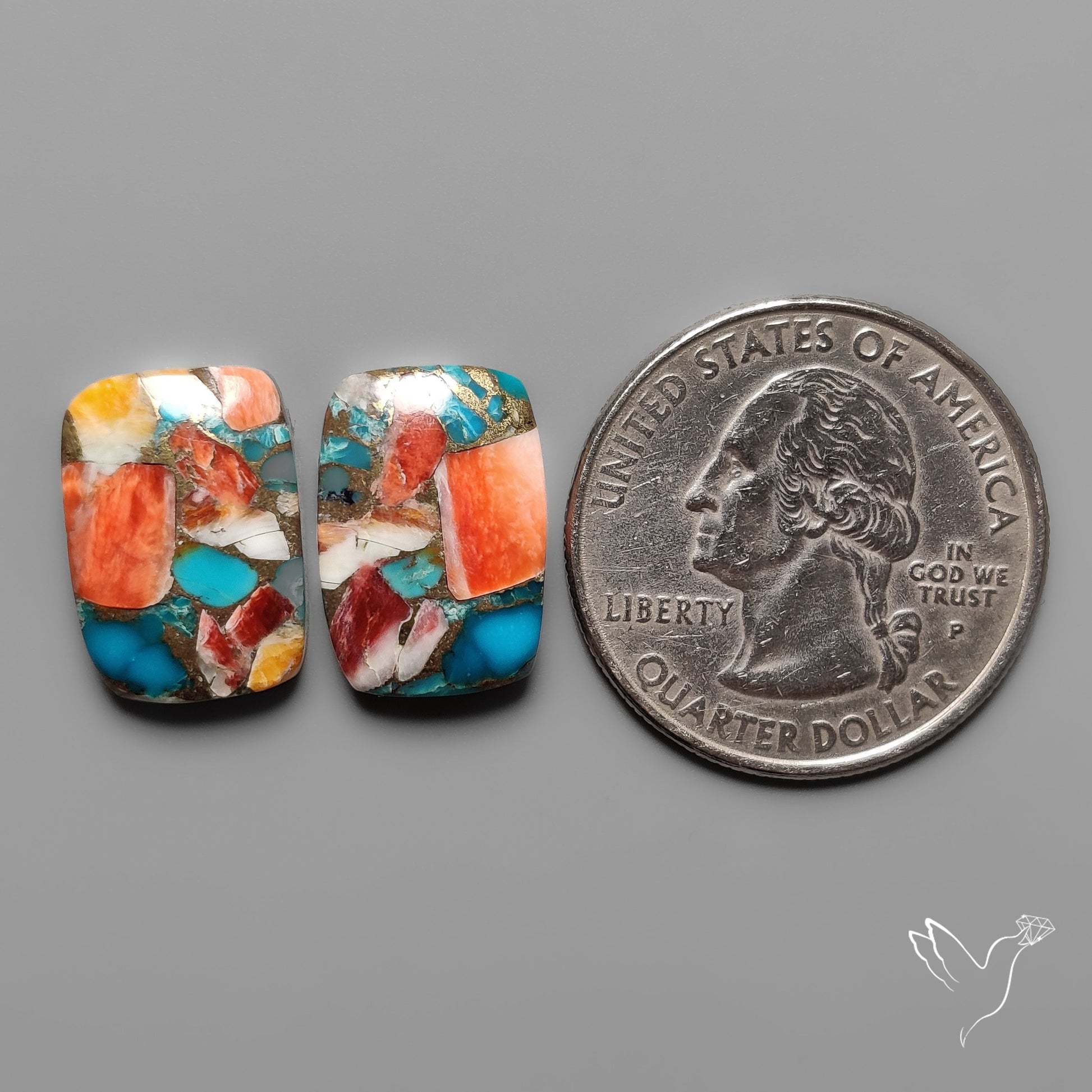 Spiny Oyster Mohave Turquoise Pair