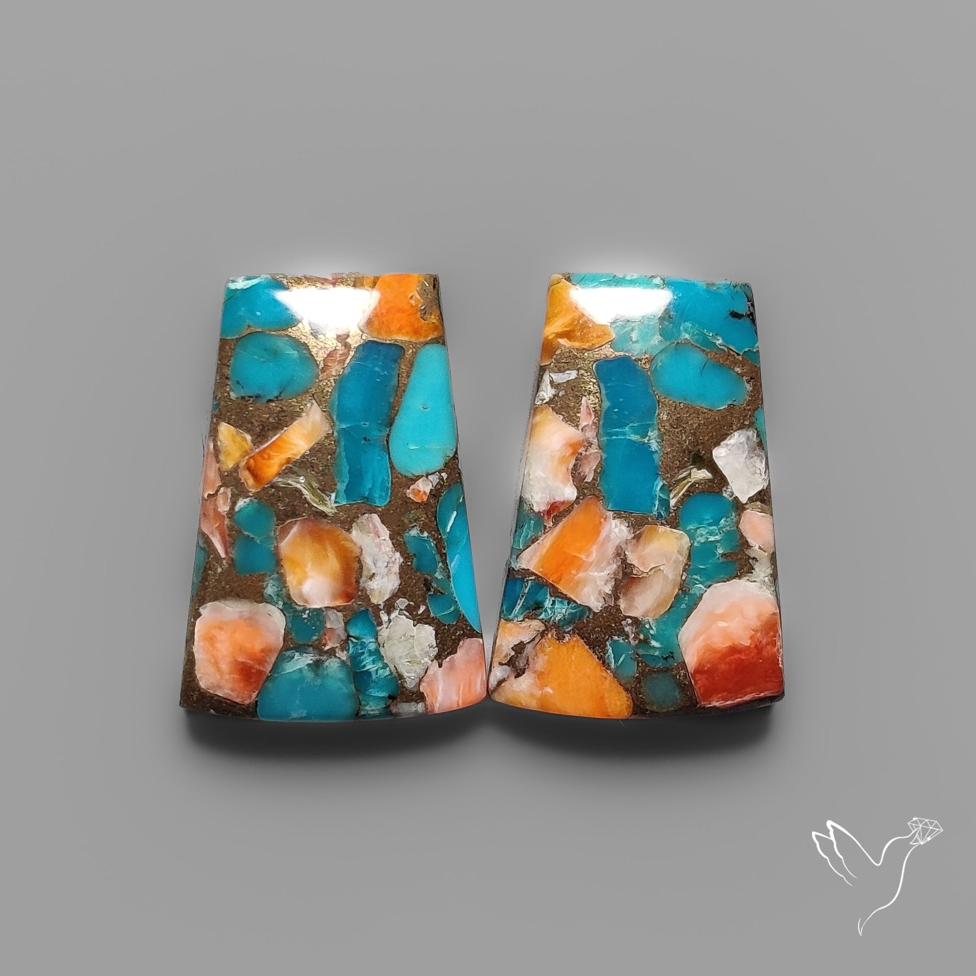 Spiny Oyster Mohave Turquoise Pair
