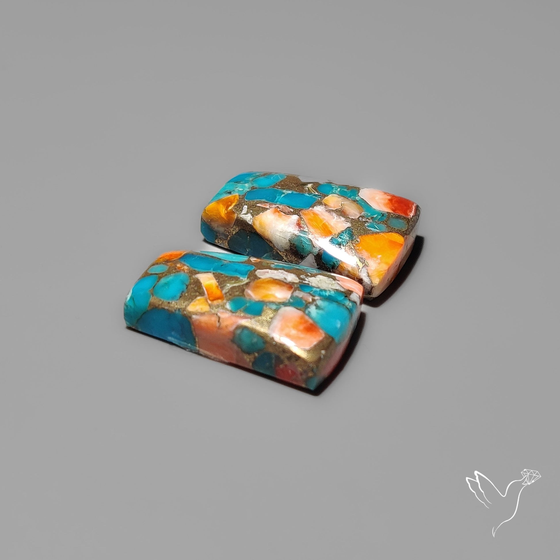 Spiny Oyster Mohave Turquoise Pair