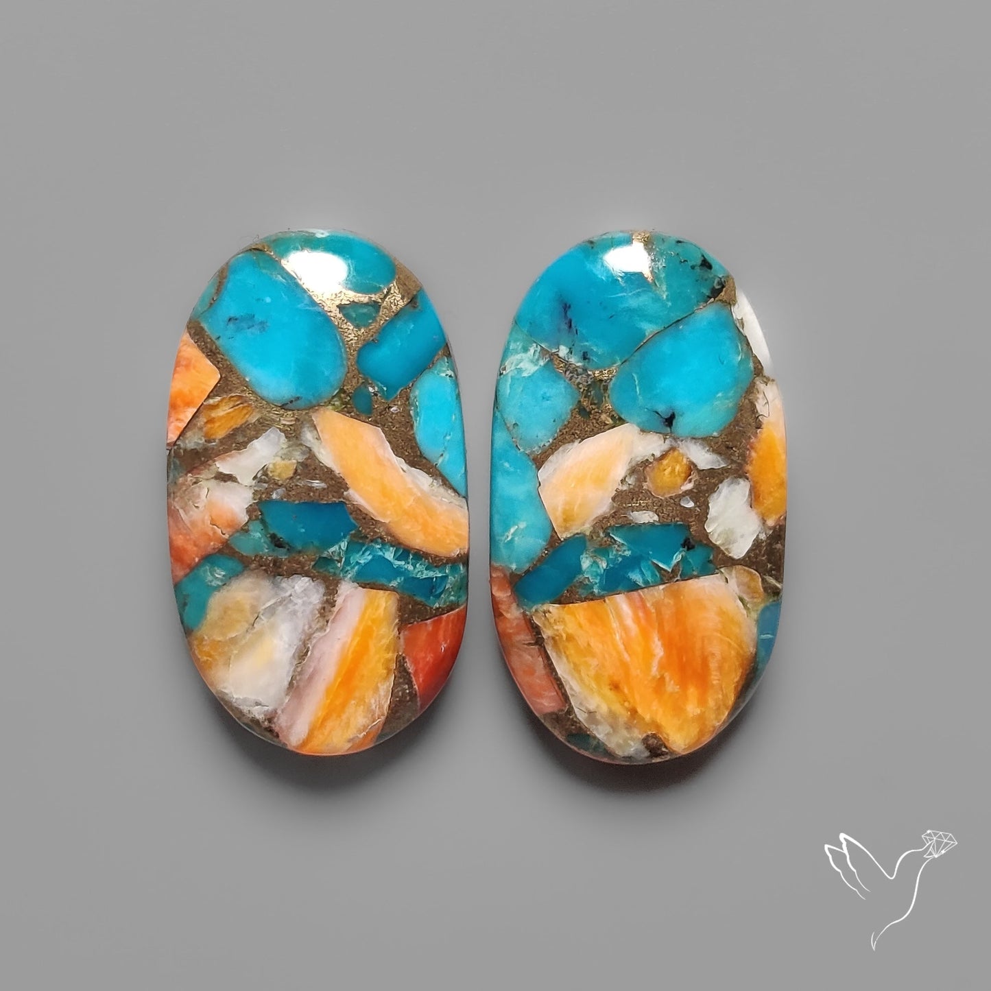 Spiny Oyster Mohave Turquoise Pair