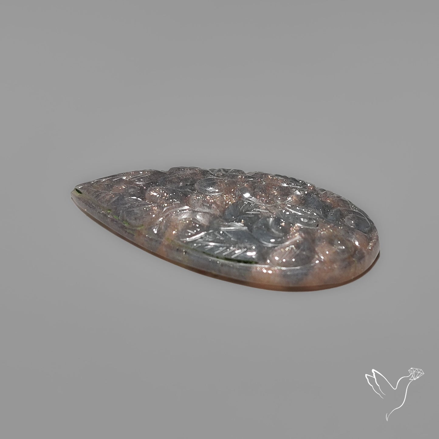 Black Moonstone Mughal Carving