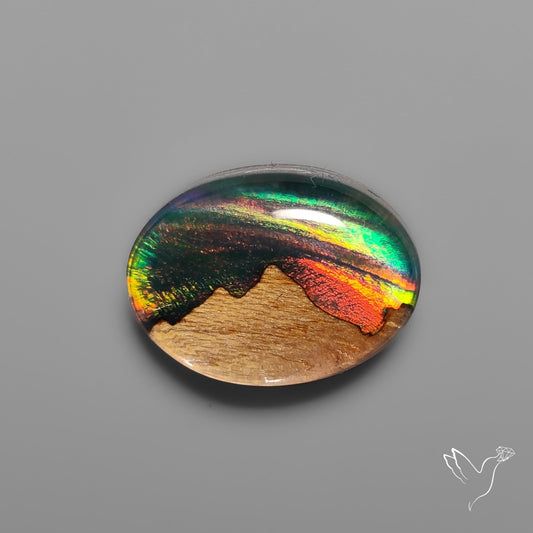 Mountain Inlay Aurora Opal Doublet