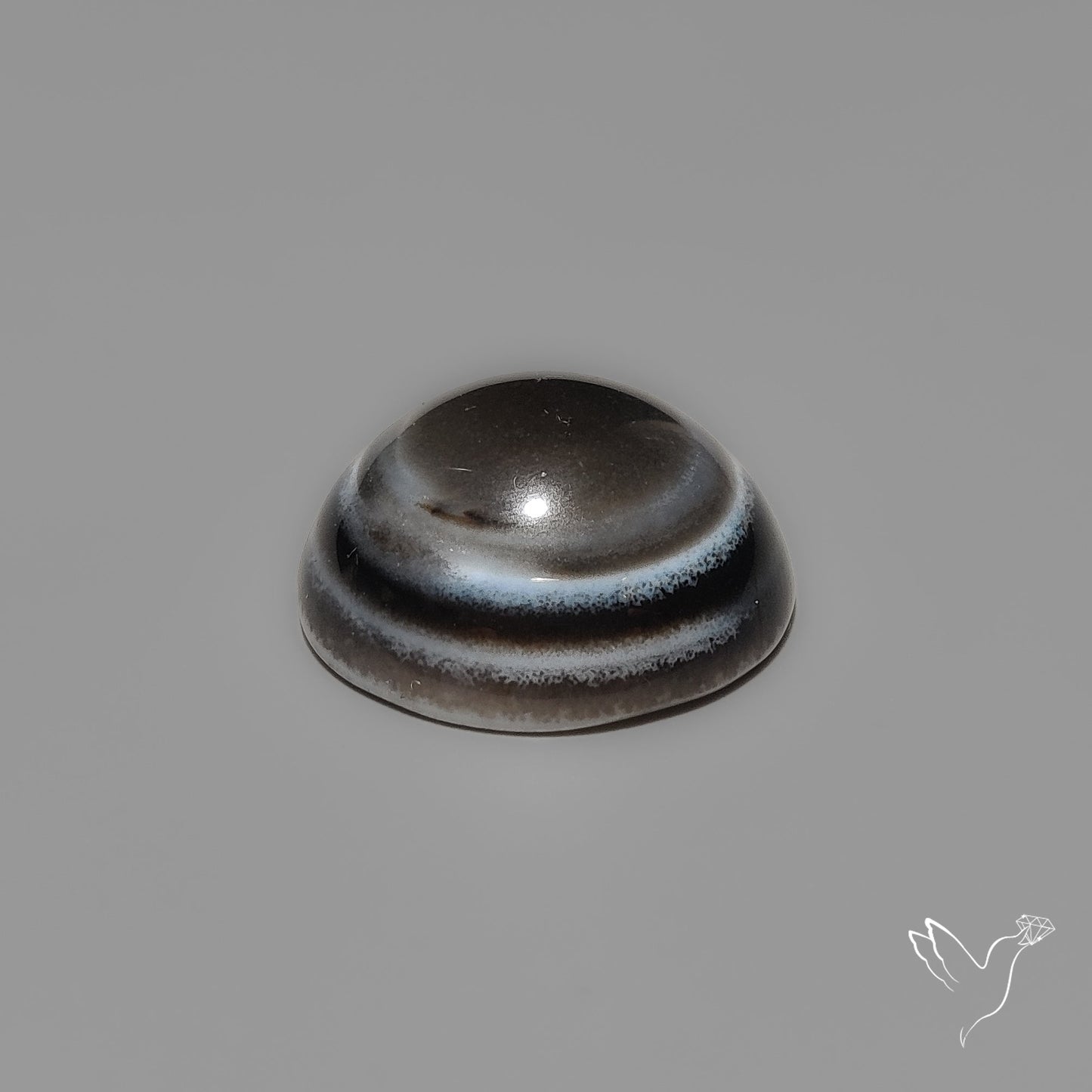 Tuxedo Black Banded Agate Eye Cabochon