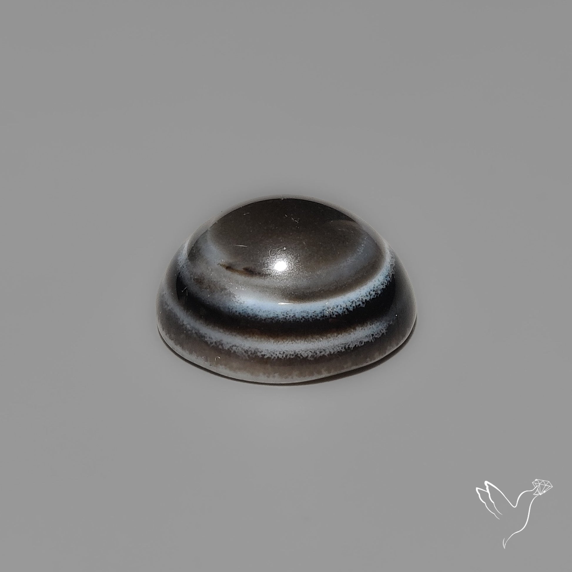 Tuxedo Black Banded Agate Eye Cabochon