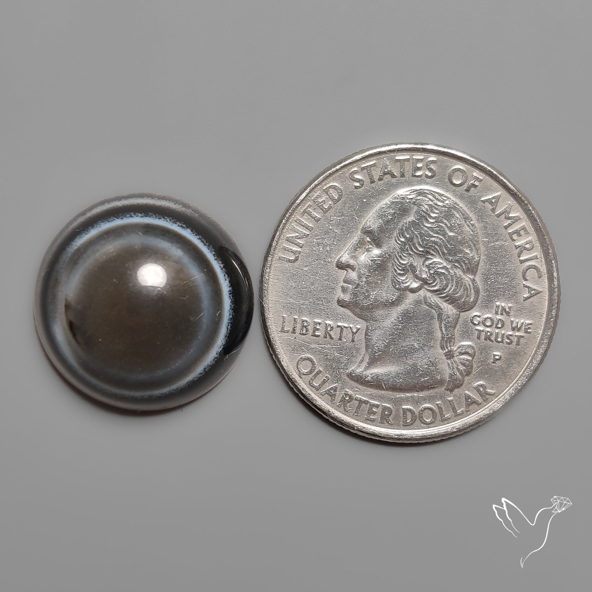 Tuxedo Black Banded Agate Eye Cabochon