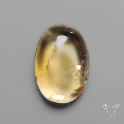 Large Gem Citrine Cabochon with Rainbow Inclusion