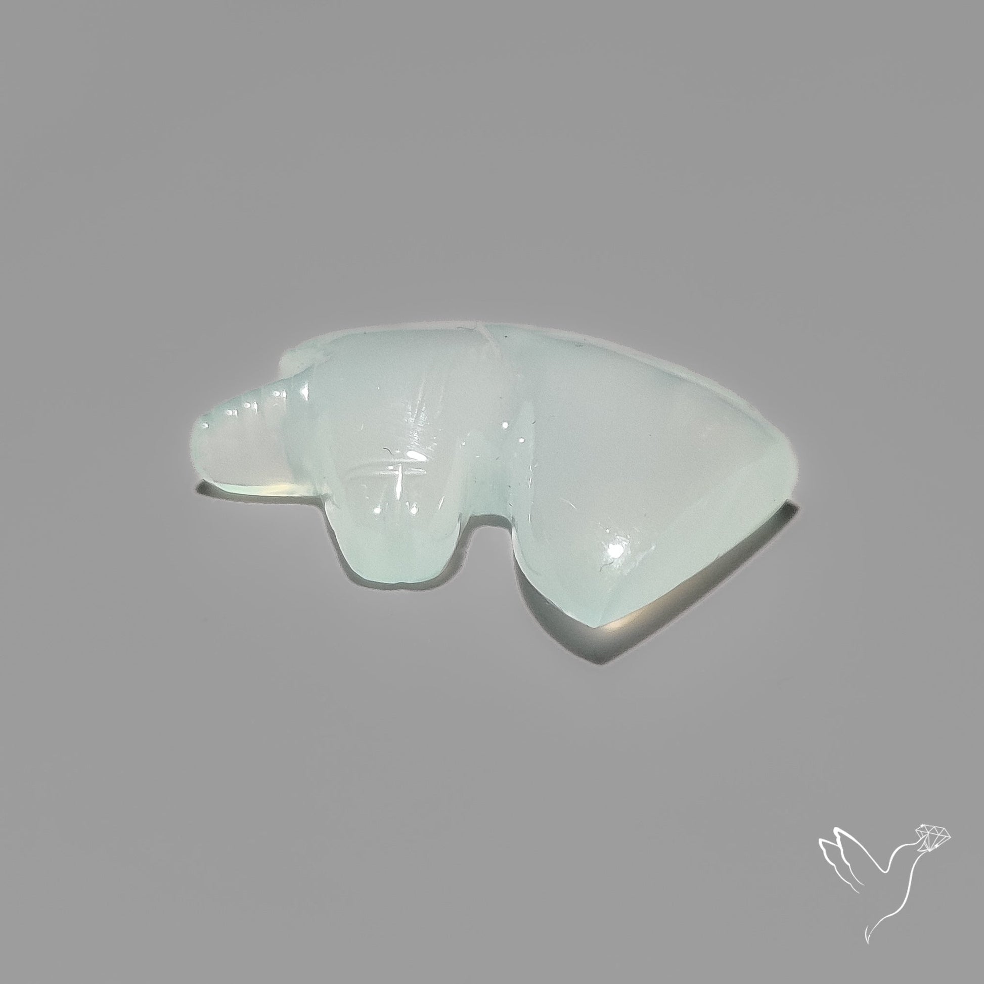 Aqua Chalcedony Unicorn Carving