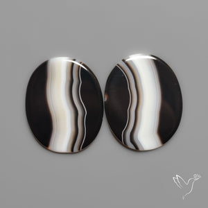 Black Banded Agates Pair