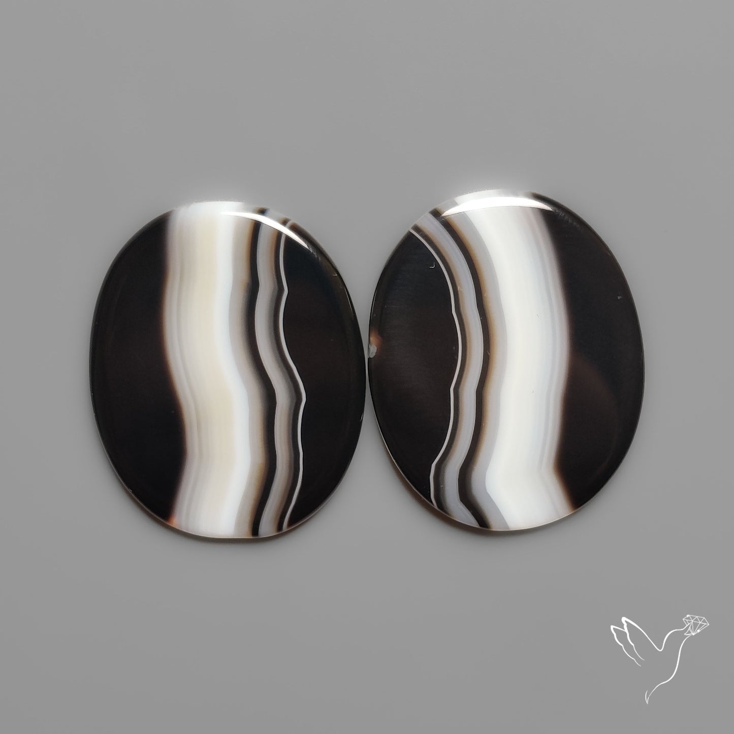 Black Banded Agates Pair