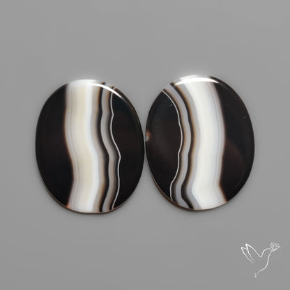 Black Banded Agates Pair