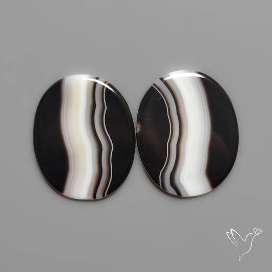 Black Banded Agates Pair