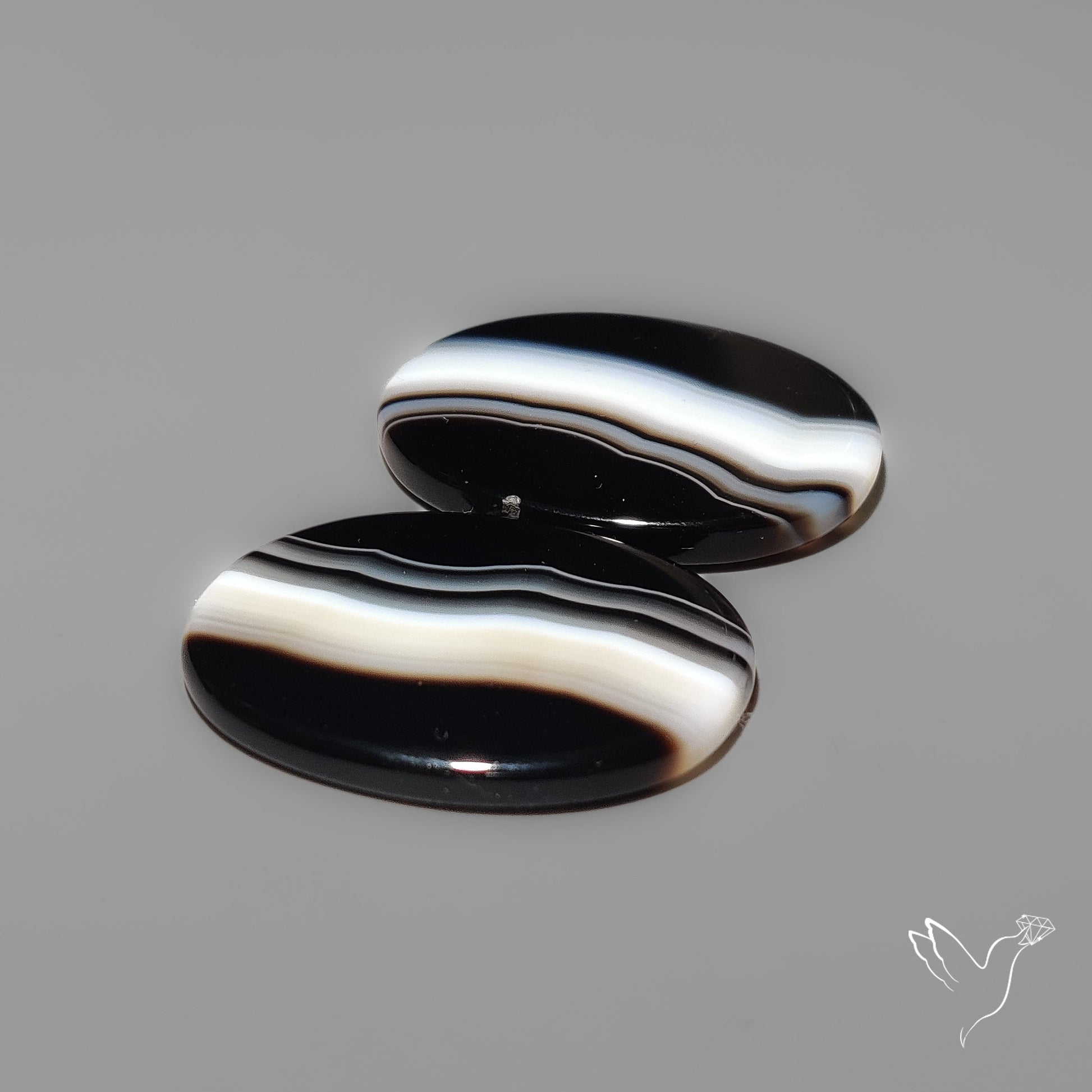 Black Banded Agates Pair