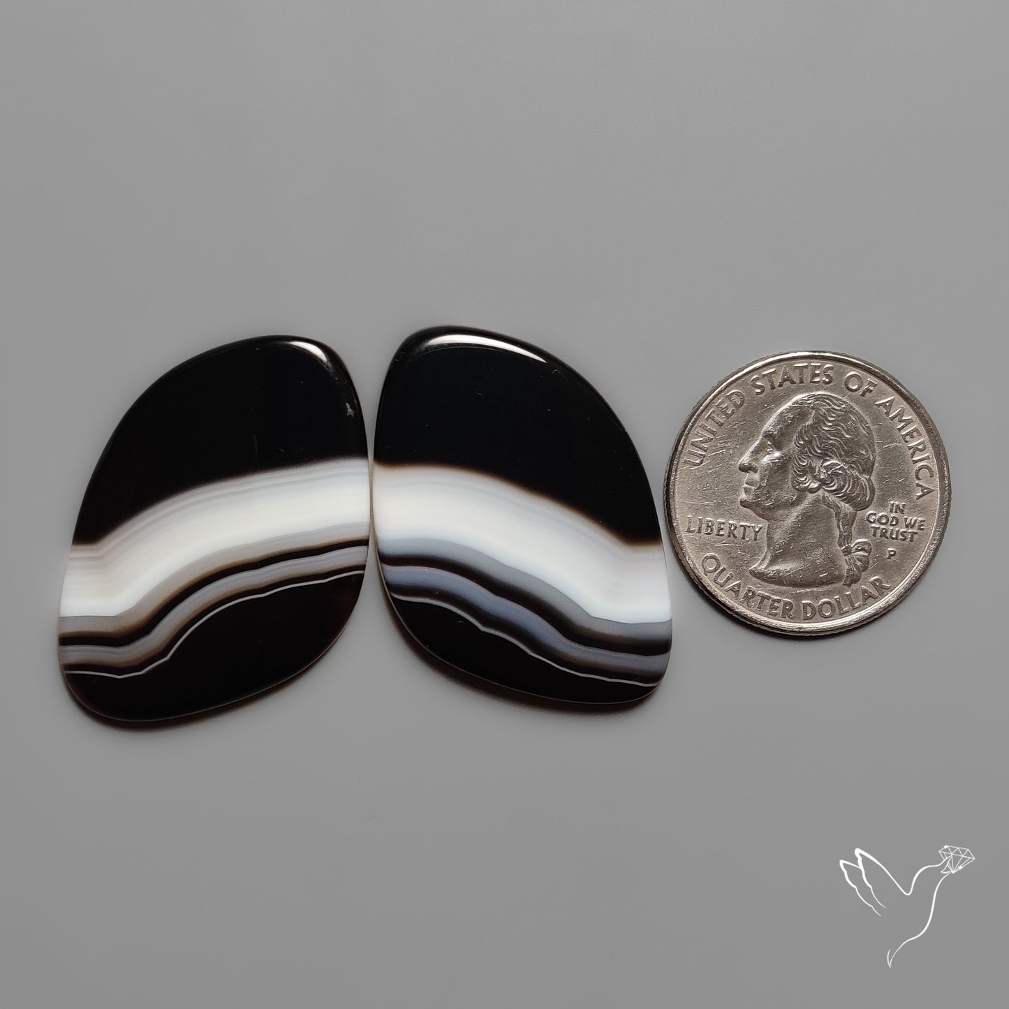 Black Banded Agates Pair