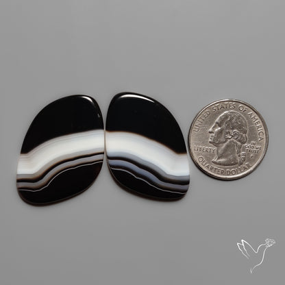 Black Banded Agates Pair