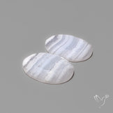 Rose Cut Blue Lace Agates Pair