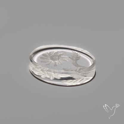Himalayan Quartz Intaglio Reverse Flower Carving