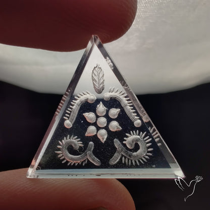 Himalayan Quartz Intaglio Reverse Flower Carving