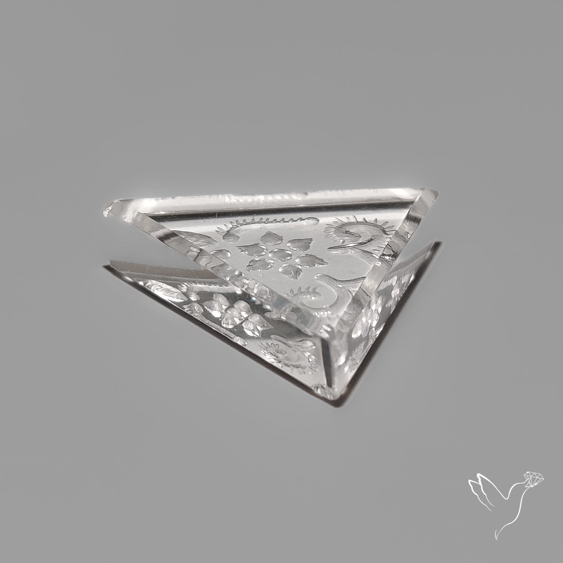 Himalayan Quartz Intaglio Reverse Flower Carving