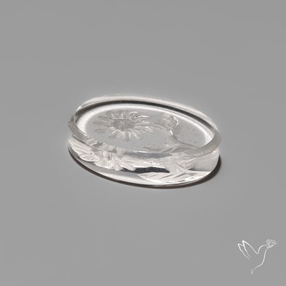 Himalayan Quartz Intaglio Reverse Flower Carving