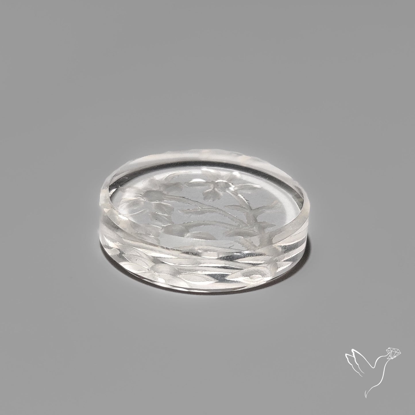 Himalayan Quartz Intaglio Reverse Flower Carving