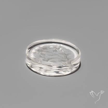 Himalayan Quartz Intaglio Reverse Flower Carving