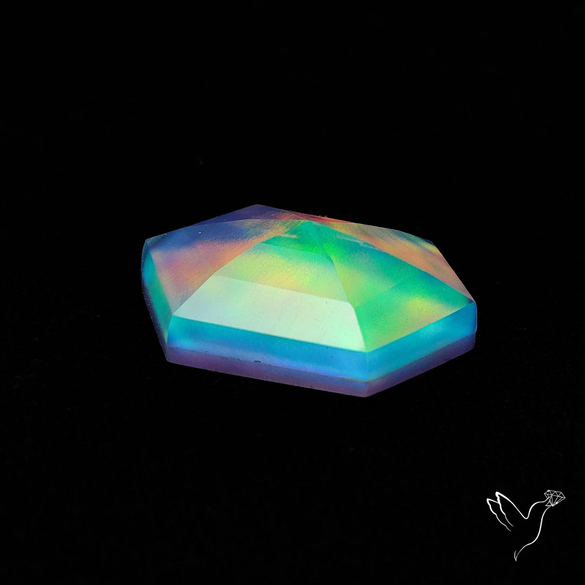 Rose Cut Aurora Opal Doublet