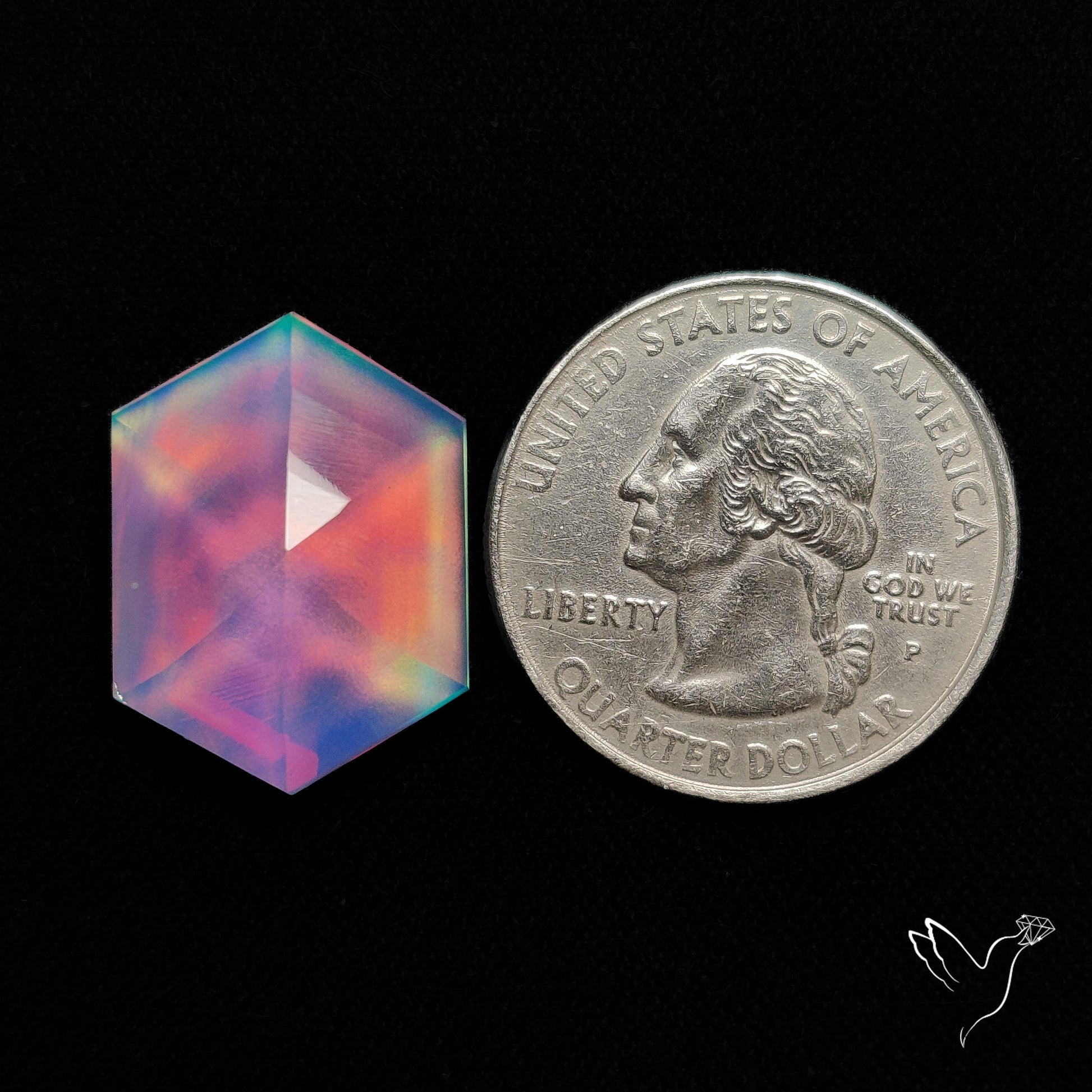 Rose Cut Aurora Opal Doublet