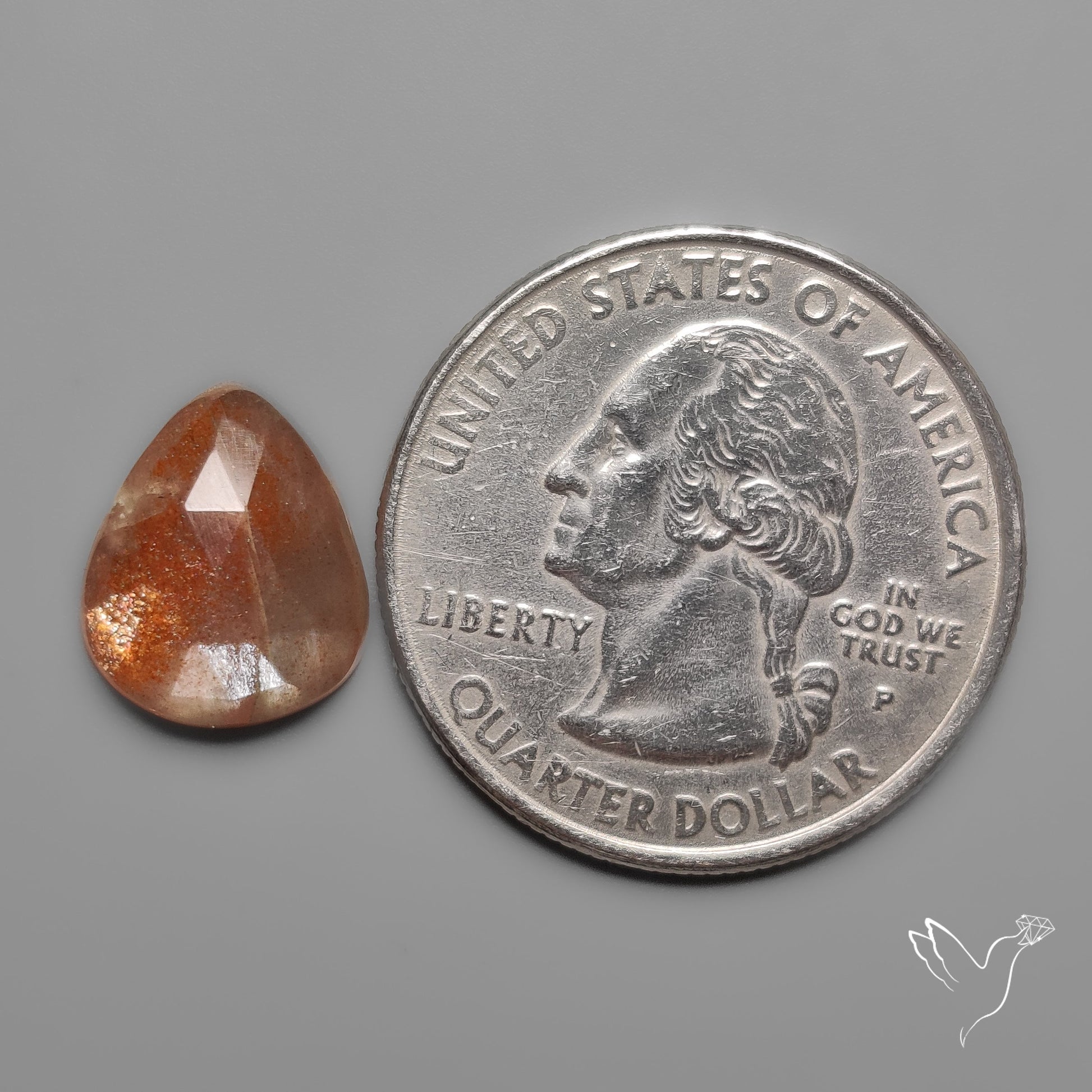 Rose Cut Sunstone with Moonstone Inclusion