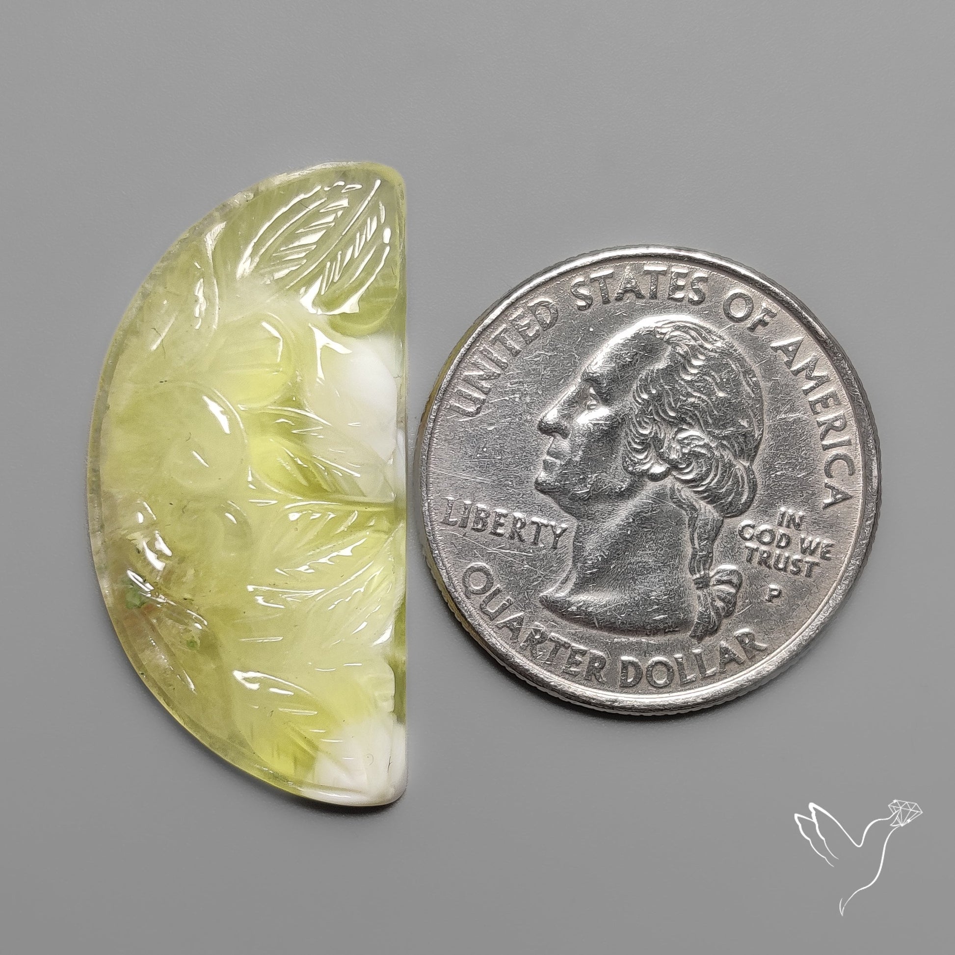 Australian Prehnite Mughal Carving