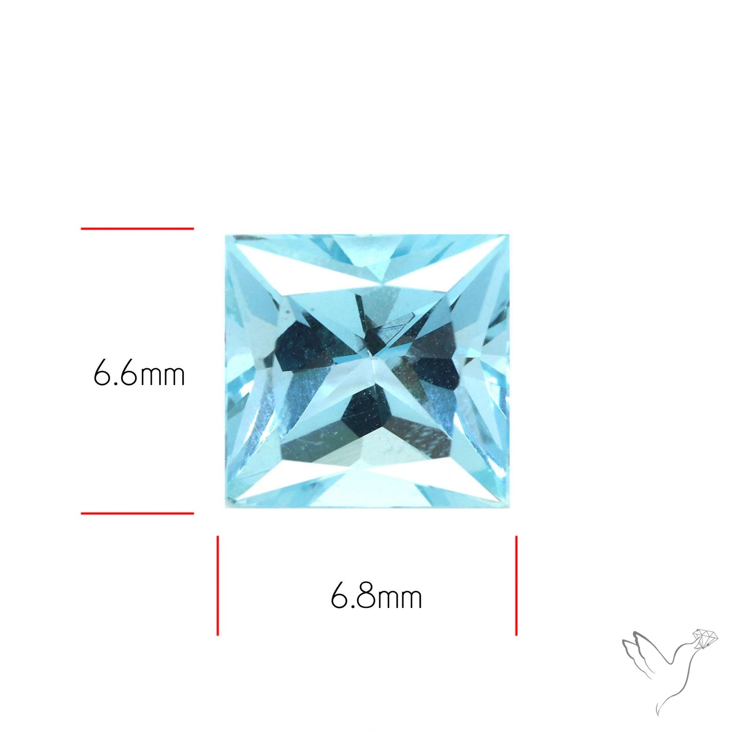 Princess Cut Aquamarine Faceted Fine Gemstone