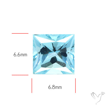 Princess Cut Aquamarine Faceted Fine Gemstone