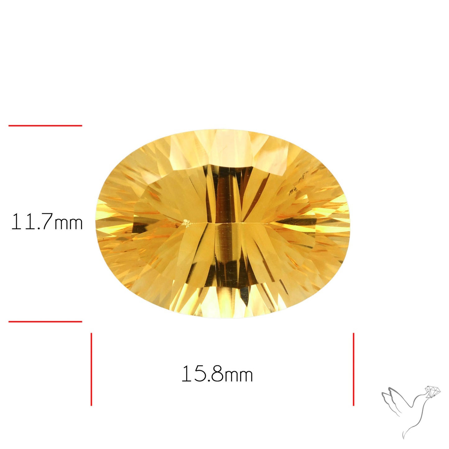 Citrine Millenium Concave Cut Fine Gemstone