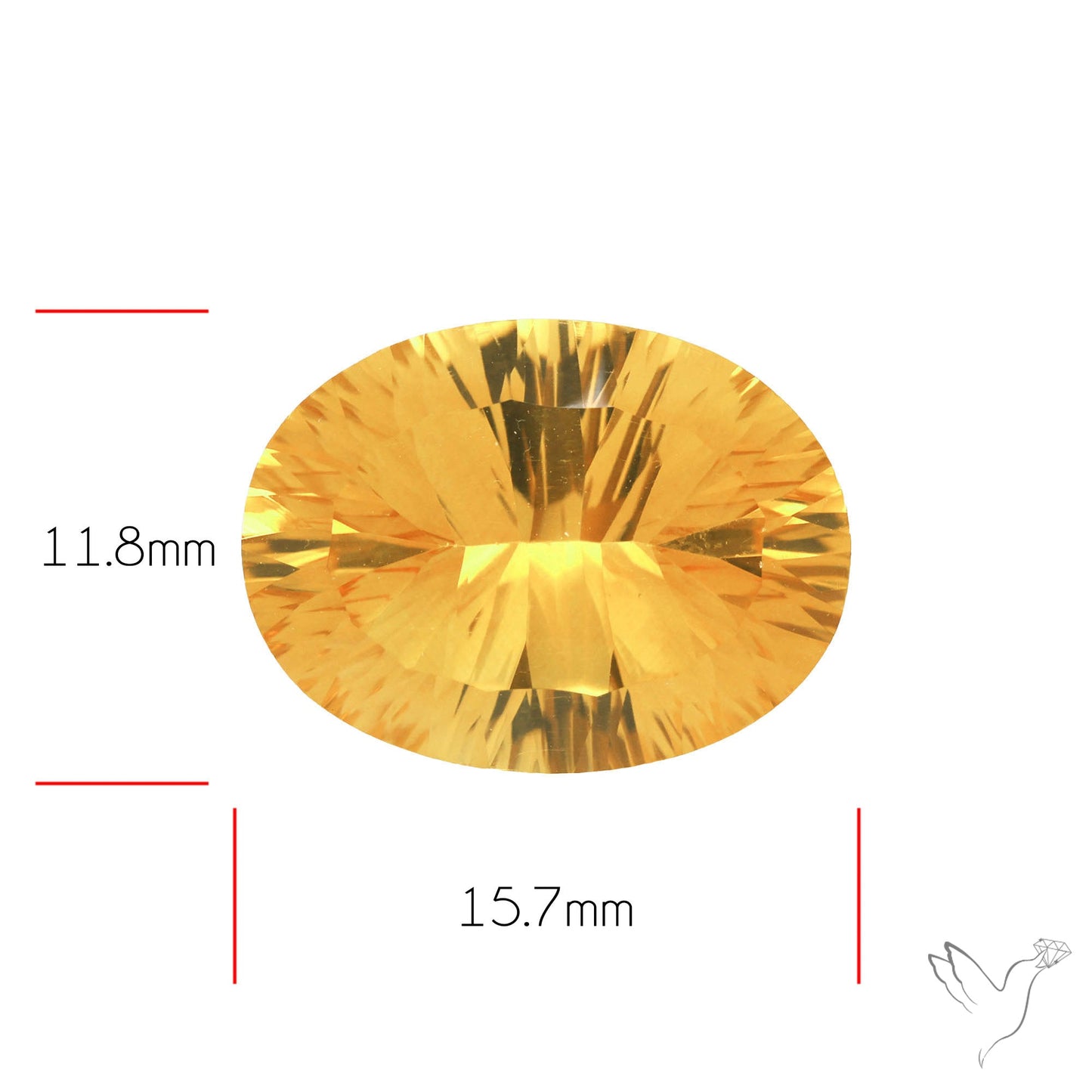 Citrine Millenium Concave Cut Fine Gemstone